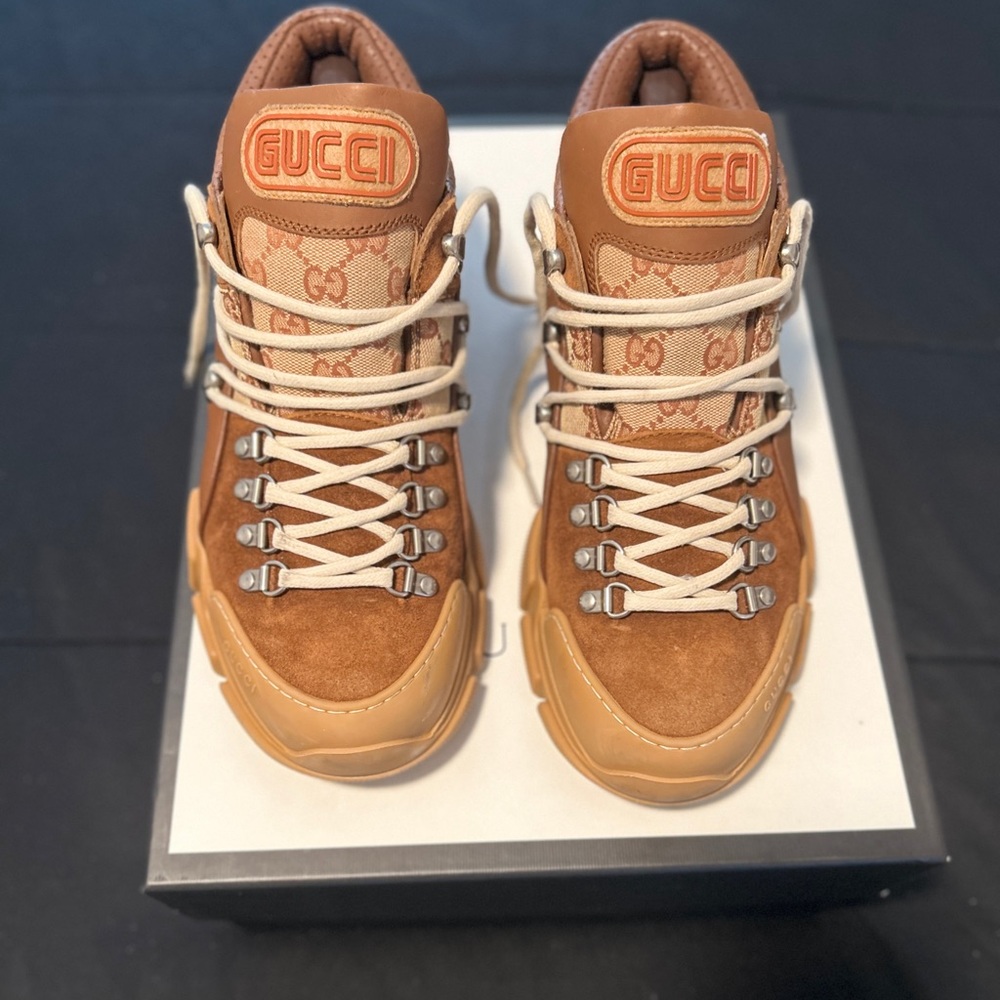 Gucci GG Canvas Leather Boots - Picture 6 of 8